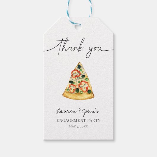 Liebe und Pizza-Engagement Geschenkanhänger (Vorderseite)