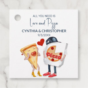 Liebe und Pizza Geschenkanhänger