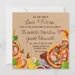 Liebe und Pizza Hochzeit Einladung