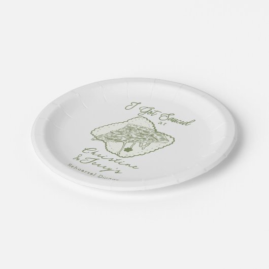 Liebe und Pizza | Lässige Probe Pappteller (Schrägansicht)