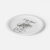 Liebe und Pizza | Lässige Probe Pappteller (Schrägansicht)