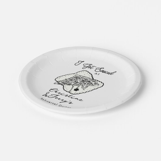 Liebe und Pizza | Lässige Probe Pappteller (Schrägansicht)