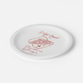 Liebe und Pizza | Lässige Probe Pappteller (Schrägansicht)