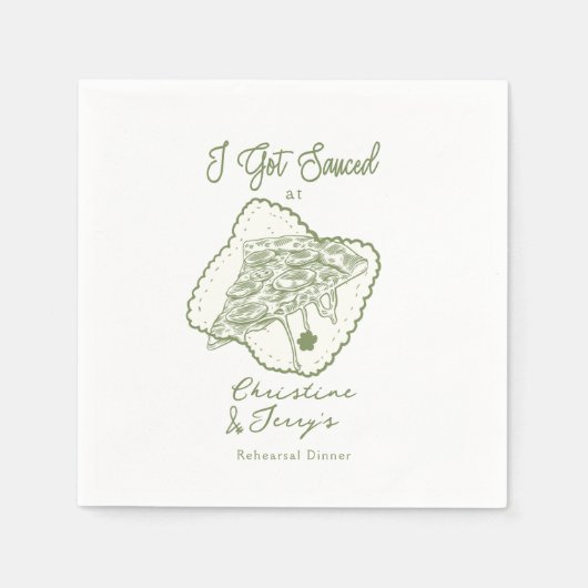 Liebe und Pizza | Lässige Probe Serviette (Vorderseite)