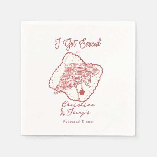 Liebe und Pizza | Lässige Probe Serviette (Vorderseite)