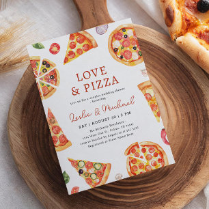 Liebe und Pizza Paare Polterabend Einladung