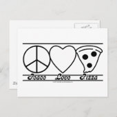 Liebe und Pizza Postkarte (Vorne/Hinten)