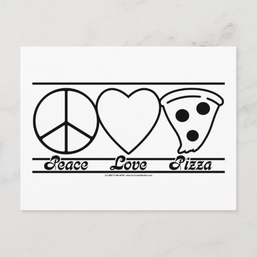 Liebe und Pizza Postkarte (Vorderseite)