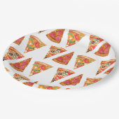 Liebe und Pizza Probe Abendessen Brautparty Pappteller (Schrägansicht)