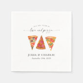Liebe und Pizza Probe Abendessen Papier Napkin Serviette (Vorderseite)