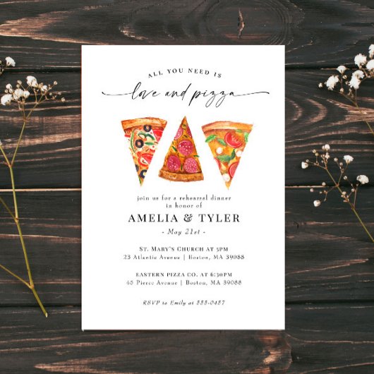 Liebe und Pizza Probe Einladung