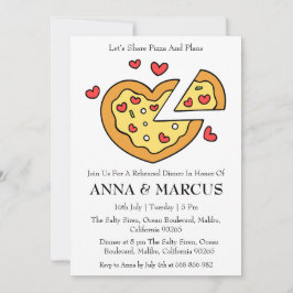 Liebe und Pizza Spaß Probe Einladungen