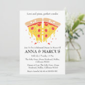 Liebe und Pizza Spaß Probe Einladungen (Stehend Vorderseite)