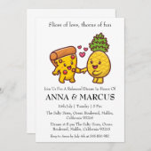 Liebe und Pizza Spaß Probe Einladungen (Vorne/Hinten)