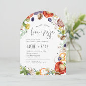 Liebe und Pizza Trendy Arched Engagement Party Einladung (Stehend Vorderseite)