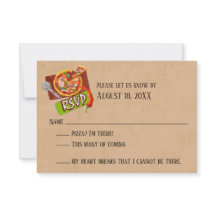 Liebe und Pizza Wedding RSVP Cards