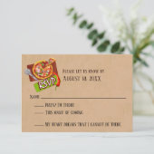 Liebe und Pizza Wedding RSVP Cards Karte (Stehend Vorderseite)