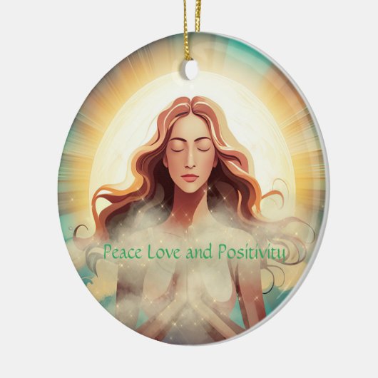 Liebe und Positivität des Friedens Keramik Ornament (Links)