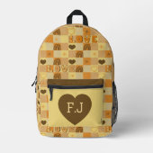 Liebe und Regenbogen gelb Bedruckter Rucksack (Vorderseite)