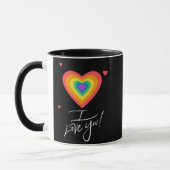 Liebe und Regenbogenherz Tasse (Links)
