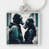 LIEBE UND RESISTENZ - Analoges Premiummetall Schlüsselanhänger (Vorne)