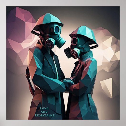 LIEBE UND RESISTENZ Isometrisch niedrig polstert Poster (Vorne)