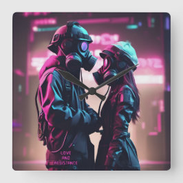 LIEBE UND RESISTENZ - Künftiger Geltungsbereich 2 Quadratische Wanduhr