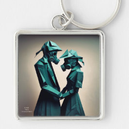 LIEBE UND RESISTENZ Origami 2 Premiummetall Schlüsselanhänger