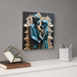 LIEBE UND RESISTENZ - Origami 3 Quadratische Wanduhr