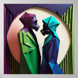 LIEBE UND RESISTENZ Origami Lebhaft Poster