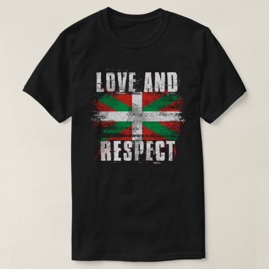 Liebe-und Respekt-baskisches Flaggen- Baske-Land T-Shirt (Design vorne)