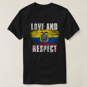 Liebe-und Respekt-Ecuador-Flagge T-Shirt