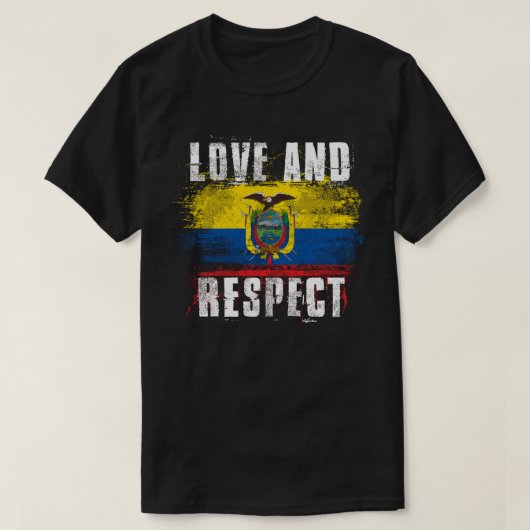 Liebe-und Respekt-Ecuador-Flagge   T-Shirt (Design vorne)