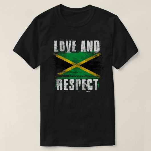 Liebe und Respekt-Jamaika-Flaggen- T-Shirt (Design vorne)