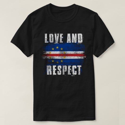 Liebe-und Respekt-Kap-Verde Flagge Cabo Verdean T-Shirt (Design vorne)