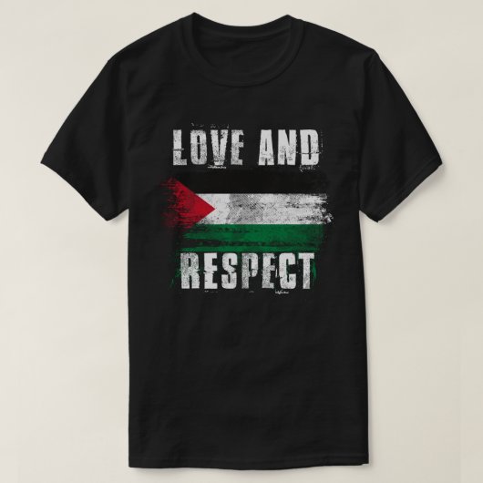 Liebe und Respekt-Palästina-Flaggen- T-Shirt (Design vorne)