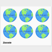 Liebe und Respekt vor Earth Globe Blue Green Runder Aufkleber (Blatt)