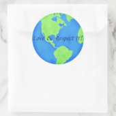 Liebe und Respekt vor Earth Globe Blue Green Runder Aufkleber (Tasche)