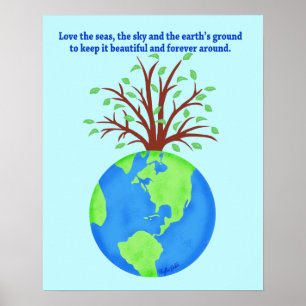 Liebe und Rett der Earth Forever Environment Art Poster
