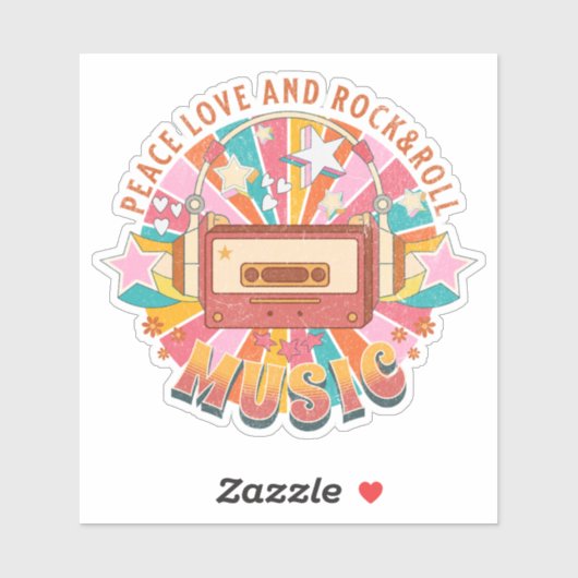 Liebe und Rock & Roll Aufkleber (Blatt)