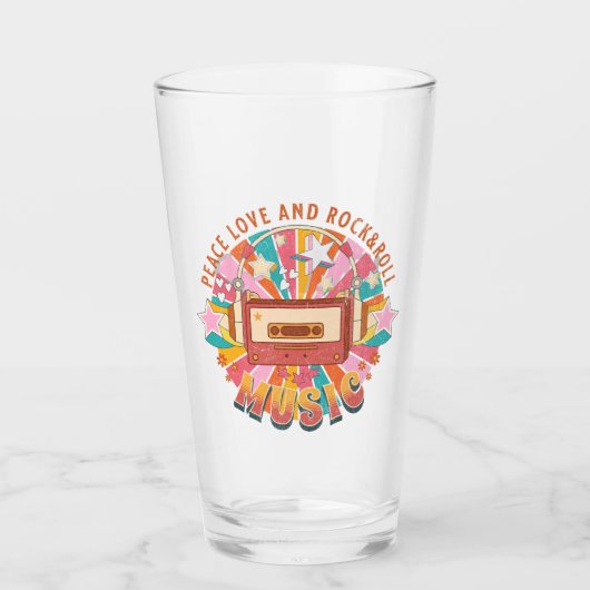 Liebe und Rock & Roll Glas (Vorderseite)