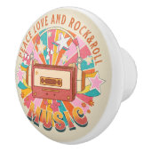 Liebe und Rock & Roll Keramikknauf (Rechts)