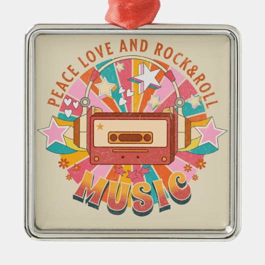 Liebe und Rock & Roll Ornament Aus Metall (Vorne)