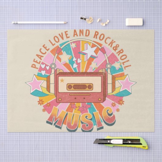Liebe und Rock & Roll Seidenpapier (Handwerk)