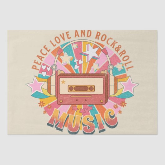 Liebe und Rock & Roll Seidenpapier (Vorderseite)