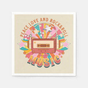 Liebe und Rock & Roll Serviette