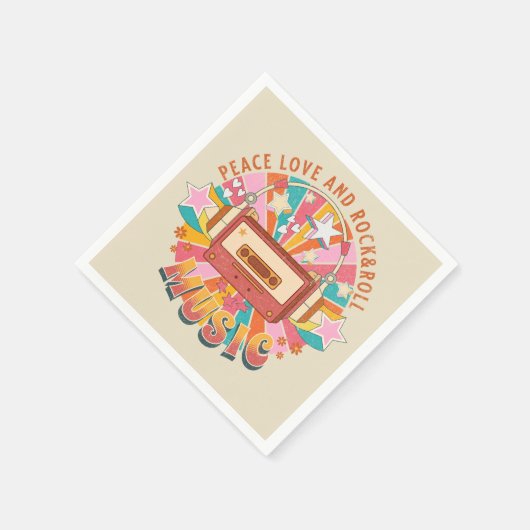 Liebe und Rock & Roll Serviette (Ecke)