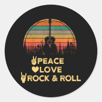 Liebe und Rock'n'Roll Runder Aufkleber