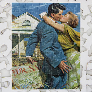Liebe und Romantik im Vintage-Stil Frischvermählte Puzzle