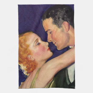 Liebe und Romantik im Vintage-Stil, Retro-Hollyood Geschirrtuch